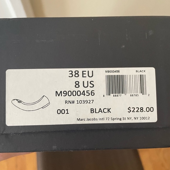 Marc by Marc Jacobs mouse flats black silver suede NWOT size 8 - Picture 5 of 5